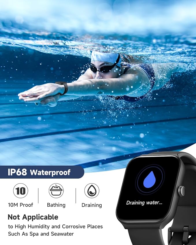 TOOBUR Smart Watch for Men Women Alexa Built-in, 1.95" Fitness Tracker with Answer/Make Calls, IP68 Waterproof/Heart Rate/Sleep Tracker/100 Sports, Fitness Watch Compatible Android iOS