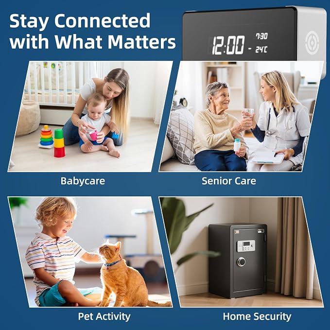 Hidden Camera Clock - Ultra 4K HD Wireless Indoor Camera for Home Security - Mini Nanny Cam with Night Vision, Smart Motion Detection, Remote Live Stream