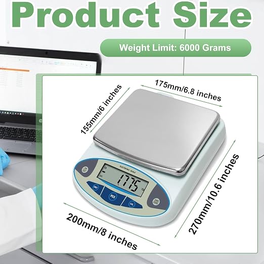 GPJYYDS High Precision Laboratory Balance, 6000g x 0.01g Accuracy Digital Analytical Scale Professional Electronic Lab Scale for Industrial, Scientific Research, Jewelry, Coins