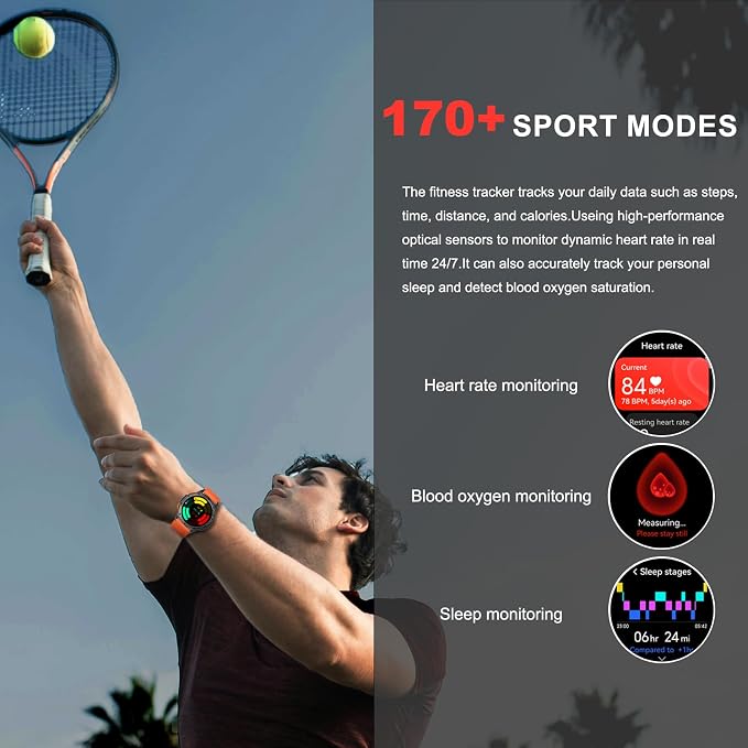 Military Smart Watches Built-in GPS, 170+ Sport Modes for Men with Flashlight, Smartwatch for Android Phones and iPhone, 1.43" AMOLED Screen Bluetooth Call Compass Altimeter (Black & Camo (2 Bands))