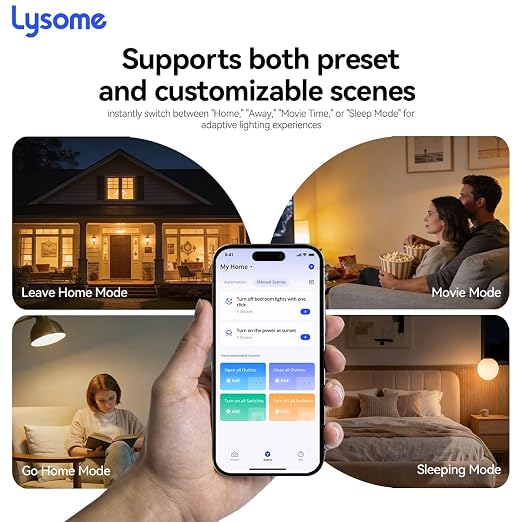 Matter Smart Light Switch, Voice Control Smart Wall Switches Compatible with Alexa & Google Assistant, APP Control and Timer Schedule, Neutral Wire Required, 3 Way, 2.4GHz Wi-Fi, Black, 4 Pack