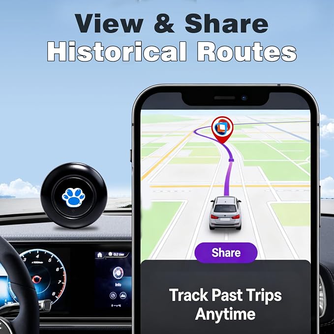 GPS Tracker for Vehicles,GPS Tracker Device for Vehicles No Subscription No Monthly Fee Portable Tracking GPS Tracker for Car Kids Dogs Trucks Magnetic GPS Tracking Device