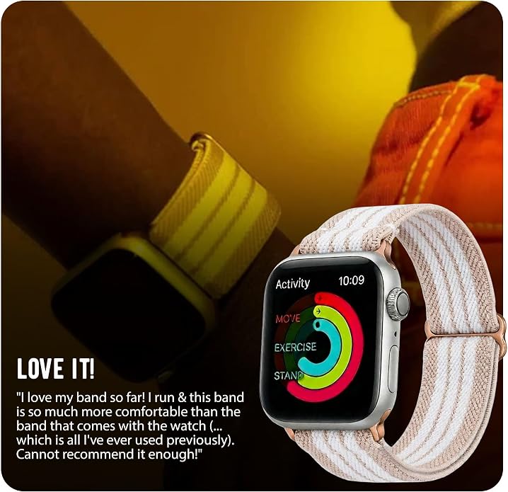 Braxley Bands for Apple Watches - Stretchy and Washable - Adjustable with Apple Watch Bands for Women & Men - Compatible with Apple Watch Series SE Ultra 9 8 7 6 5 4 3 2 1