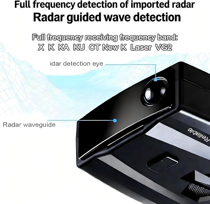 Upgraded Radar Detector, Radar Detectors for Cars, Up to 1100 Yards Long Range Detection, X/K/Ka/KU/ST/CT Band & Laser Detection with Voice Alert, Intelligent False Alert Filter Black