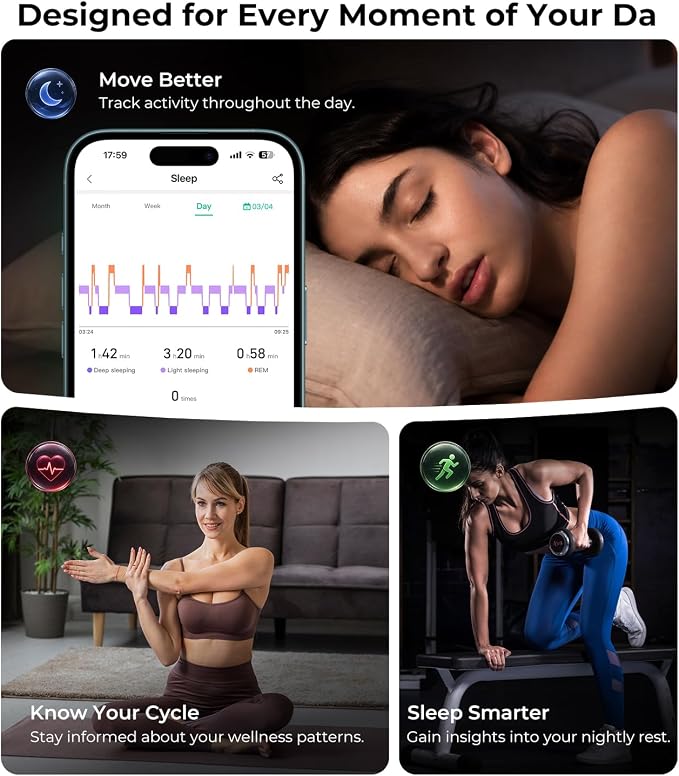 7 Gen Diamond Smart Ring 【Industry Rank 1-0 Measurement Error】 2026 Smart Ring for Women - Advanced Health Tracker for Wellness and Activity Tracking, Red 7#