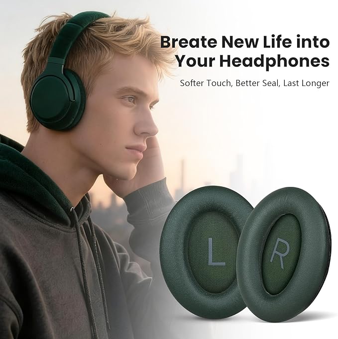 Replacement Ear Pads Cushions for Bose QuietComfort (QC) 45 35 35ii SE & New QuietComfort(Deep Bass) Headphones, Softer Earpads for QC45 QC35 (ii) QC-SE & New QC (Model 884367)