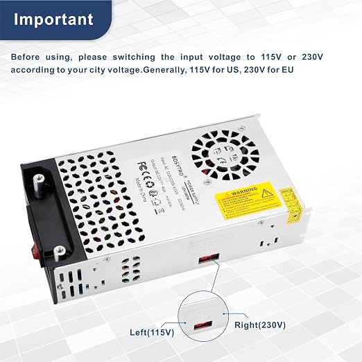 24V DC Power Supply 600W 25A Switching Power Supply Adapater 120vac to 24vdc Transformer AC to DC Converter for 3D Printer, Led Strip, Motor Pump, CCTV, Electronic Instruments, Lab Computer