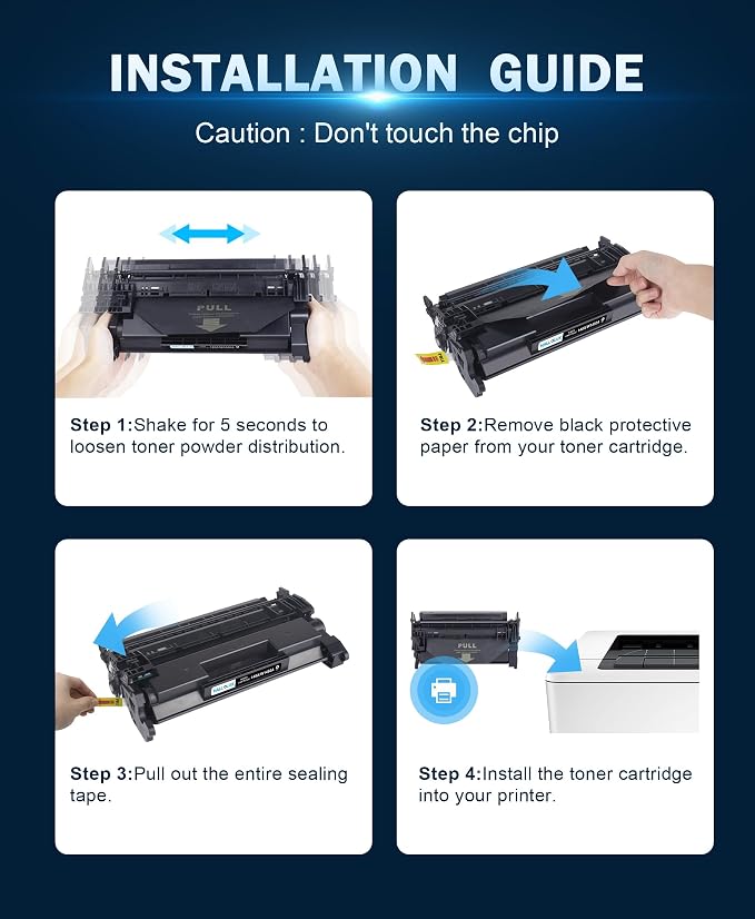 148A Toner Cartridge Black Replacement for HP 148A Toner Cartridge 148A (with Chip) 148X W1480A W1480X Compatible for HP LaserJet MFP 4101fdw 4101fdn Pro 4001n 4001dn 4001dw Printer, 2 Pack