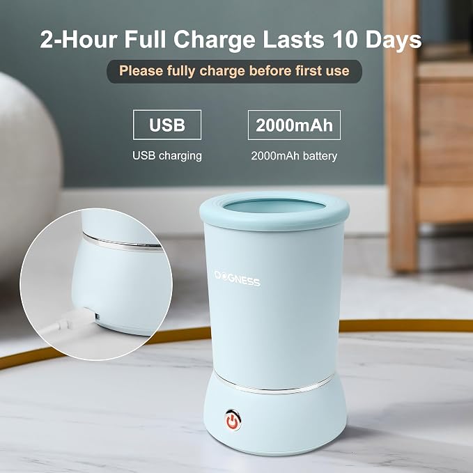DOGNESS W01 Automatic Dog Paw Cleaner for Small to Medium Dogs (Light Blue) | Original Design | Premium Thick Materials | Rechargeable