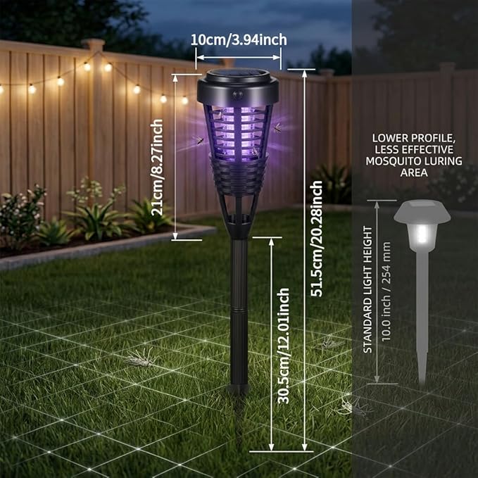 2026 4Pack Mosquito Repellent Outdoor Patio Solar Bug Zapper Outdoor,Mosquito Trap to Repel Gnat Small Flying Insect,Solar Fly Zapper for Backyard,Garden,Patio,Waterproof Mosquito Zapper for Outside