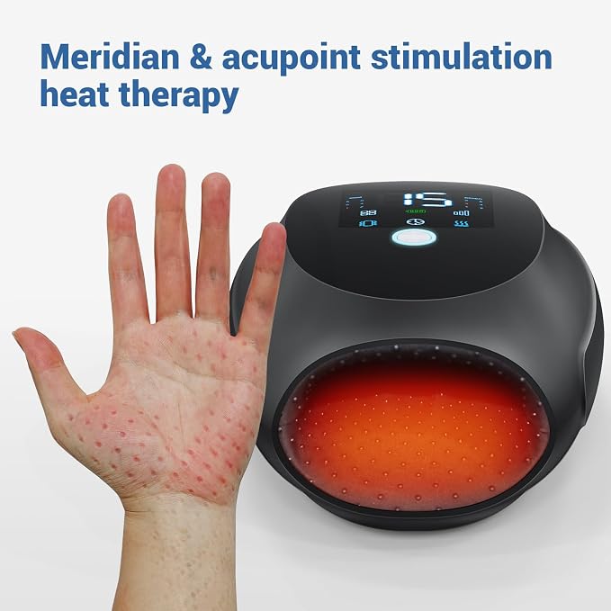 Hand Massager with Heat and Compression,Hand & Wrist Massager for Arthritis and Carpal Tunnel Pain Relief
