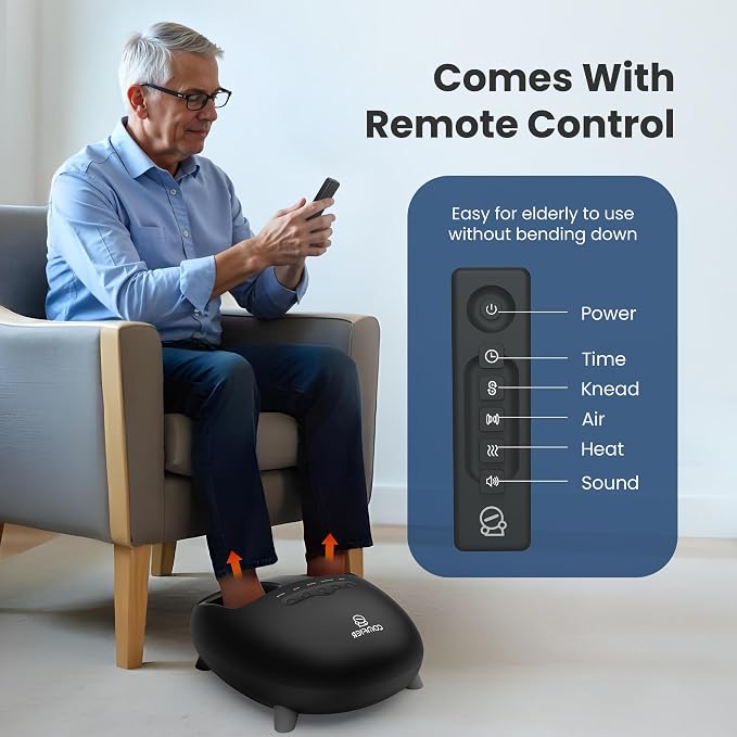 COMFIER Shiatsu Foot Massager with Heat for Plantar Fasciitis Neuropathy, Deep Kneading Vibration Feet Massager for Mom Dad Men Women-Home Office Use
