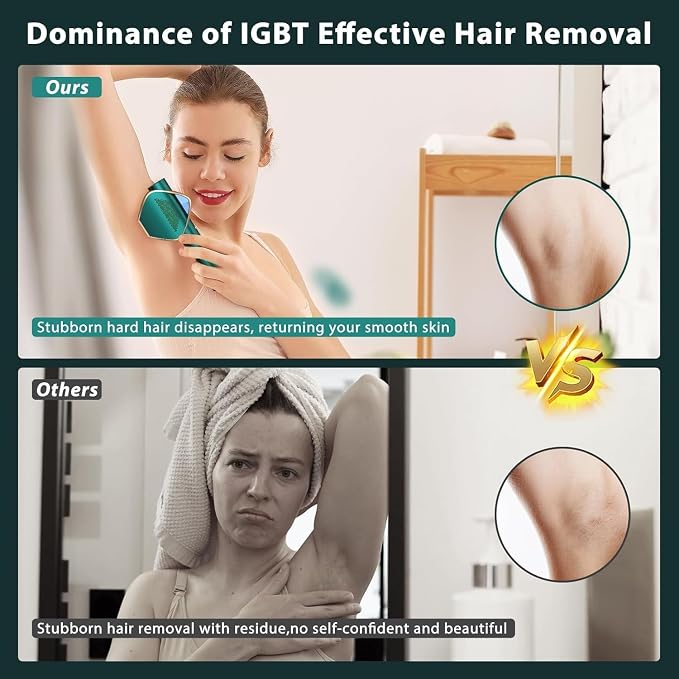 IPL Laser Hair Removal for Women and Men, Long-Lasting Results,999,999 Flashes Painless Hair Removal, 3-In-1 Permanent Hair Removal Device for Face Body Bikini Line Beauty Care