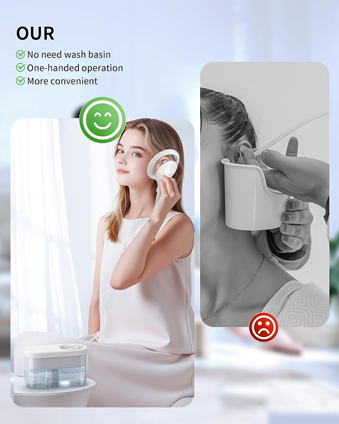 KAUGIC Electric Ear Wax Removal Kit, FSA-HSA-Eligible, Water Powered Ear Irrigation System with Sewage Collection, 4 Clean Modes, Safe & Effective, 3 Ear Tips for Adults