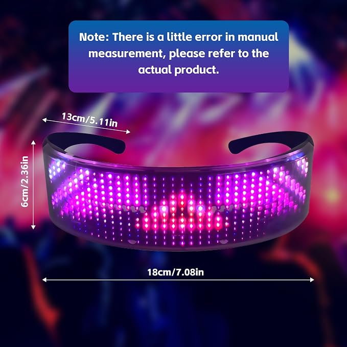 LED Glasses,Glow Light up Glasses for Adults light up sunglasses for Party, Birthday, Halloween (432 LED beads)