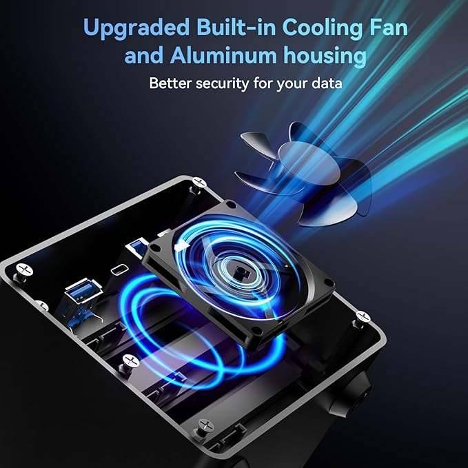 CENMATE Aluminum 3 Bay 10Gbps Hard Drive Enclosure with Cooling Fan for 2.5“/3.5" SATA HDD/SSD with USB A/C 3.2 Gen 2, Support Hot Swappable, Tool-Free HDD Enclosure, DAS(NO RAID/NAS)