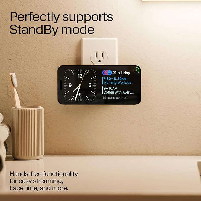 Twelve South PowerBug MagSafe Compatible Qi2 Magnetic Wireless Charger with 35W USB-C Hub – Fast Charging for iPhone 17, 16, 15, 14 & More – Slate