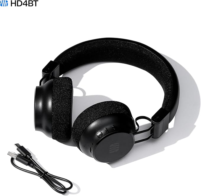 PreSonus Eris HD4BT — Over-Ear Closed-Back Wireless Headphones, Bluetooth, ANC Noise Cancelling, Up to 60 Hours Battery Life, Studio Headphones for Mixing, Monitoring, Recording, Eclipse Black