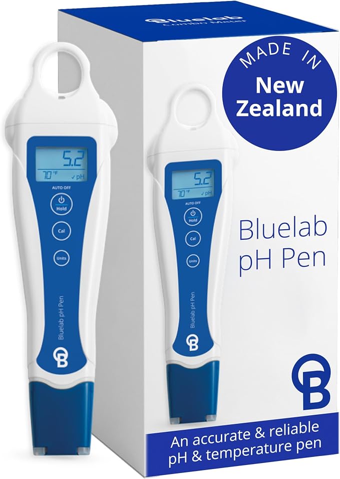 Bluelab pH Pen - ± 0.1 pH Accurate, Durable Double Junction Probe, Waterproof & Floats, Auto Temperature Compensation, Easy Calibration - Made in NZ