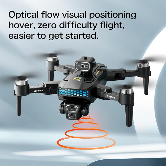 XT555 GPS Drone with 4K EIS Camera for Adults, RC Drone with 4.5" HD Screen on Controller, 60 Mins Flight Time, Long Range Transmission, Follow Me, Auto Return, Brushless Motor, Obstacle Avoidance, Lightweight and Foldable Quadcopter for Beginner Birth...