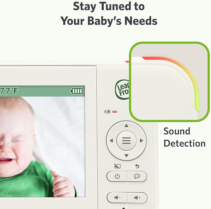 LeapFrog LeapView Twoo Video Baby Monitor (Non-WiFi), 5-Inch Screen, 360° Coverage Owl Camera | 31-Hr Battery, 1,000ft Range, Secure FHSS, VOX, Two-Way Talk, Temperature | Blue
