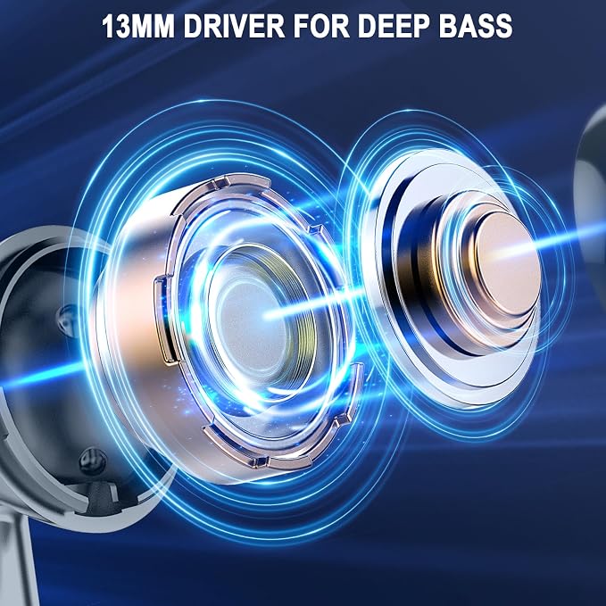 Wireless Earbuds, Bluetooth 5.4 Ear Buds LED Power Display Headphones Bass Stereo, Bluetooth Earbuds in-Ear Noise Cancelling Mic, 40H Playback Mini Case IP7 Waterproof Sports Earphones for Android iOS