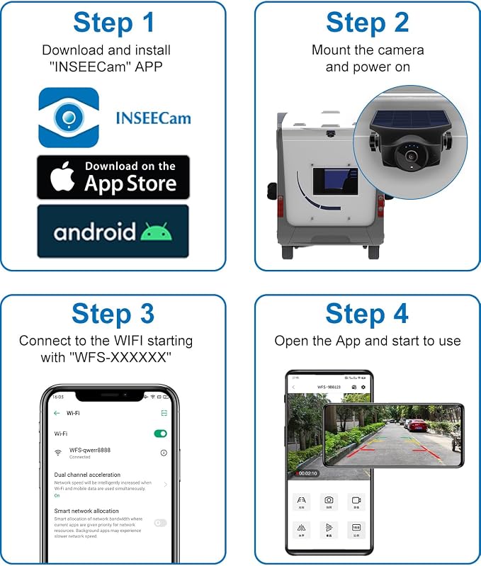 1080P Magnetic Wireless Backup Camera, 365 Days Standby Rechargeable Battery, Waterproof Rear/Front View Camera for Hitching Boat Trailer Horse Pickup RV Car for iPhone iPad Android