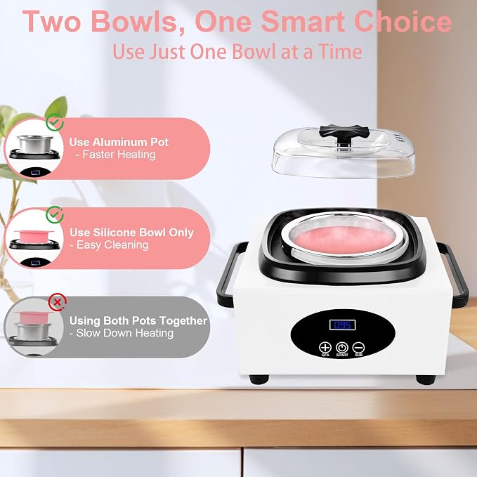 Digital Wax Warmer for Hair Removal, Yofuly Women Waxing Machine with 14oz Silicone Pot Liner, Professional Hard Wax Heater for Full Body Home Use