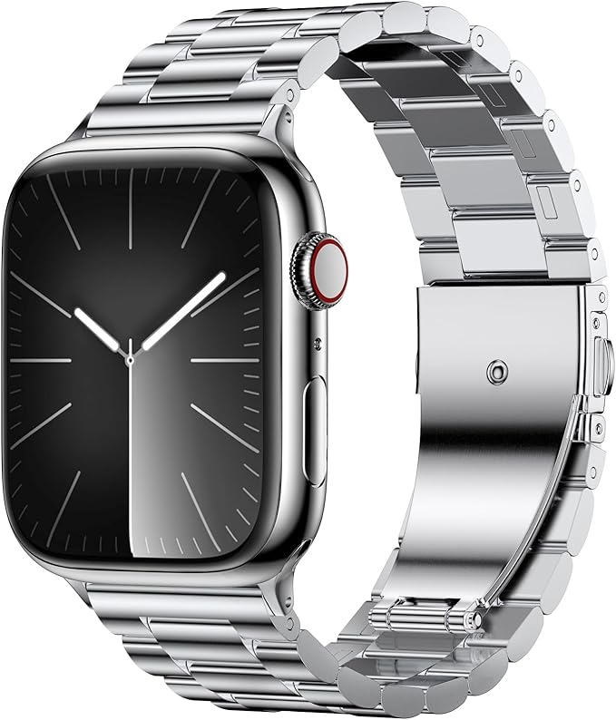 EPULY Metal Band Compatible with Apple Watch Bands for Men 42mm 41mm 40mm 38mm, Business Stainless Steel Strap for iWatch Series 11 10 9 8 7 6 5 4 3 2 1, SE3 2 1, Ultra3 2 1, No Tools Required
