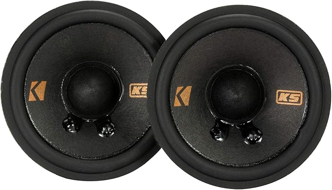 KICKER 47KSC2704 2.75" Mid-Range Speakers, 4ohm with Brackets for Select GM/Chrysler/Subaru/Jeep and Toyota Included