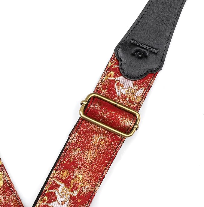 Guitar Strap, embroidery Jacquard Adjustable Guitar Straps for Acoustic/Bass/Electric Guitar, Includes Guitar Pick, Strap Button and Strap Lock, Constellation Gift (Aries)
