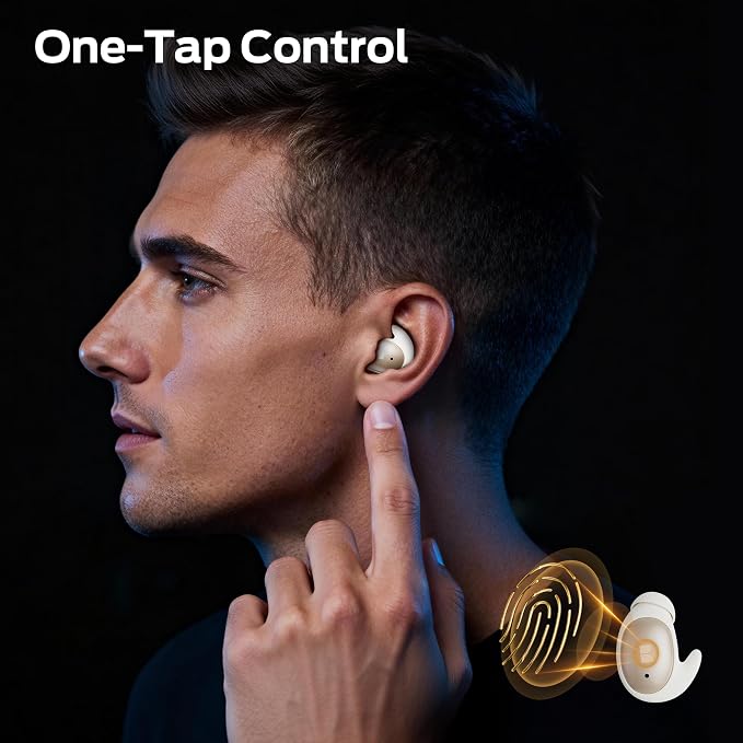 Monster Sleep Ear100 Ear Buds, Sleep Earbuds with Stereo Sound, Design for Side Sleepoth 6.0, ENC Noise Cancelling, IPX6 Waterproof Mini Headphones,White