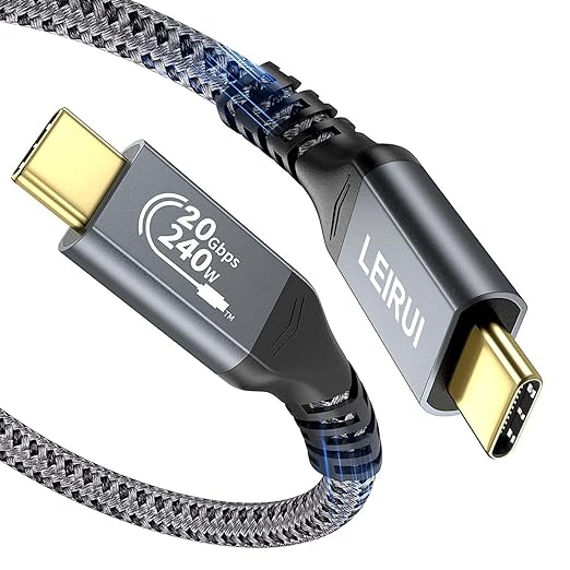 240W USB C to USB C Cable Fast Charging Cable, USB 3.2 Gen 2 Type C Charger Cable 20Gbps Data Transfer 4K Video Cable Compatible with Samsung MacBook Pro/Air iPad mini
