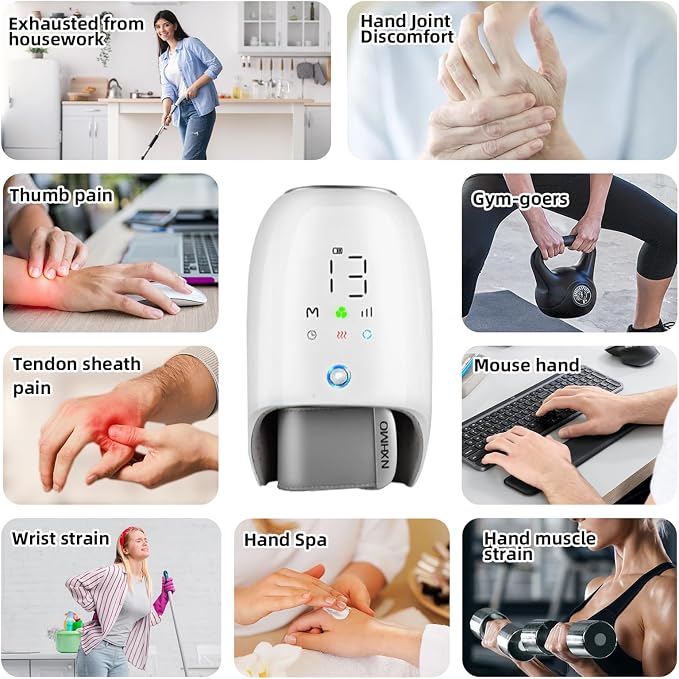 Hand Massager with Heat and Compression,Hand & Wrist Massager for Arthritis and Carpal Tunnel Pain Relief