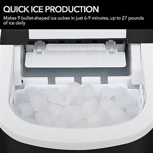 Whynter IMC-270MB Compact Portable Ice Maker, 27 lb. Capacity, Metallic Black