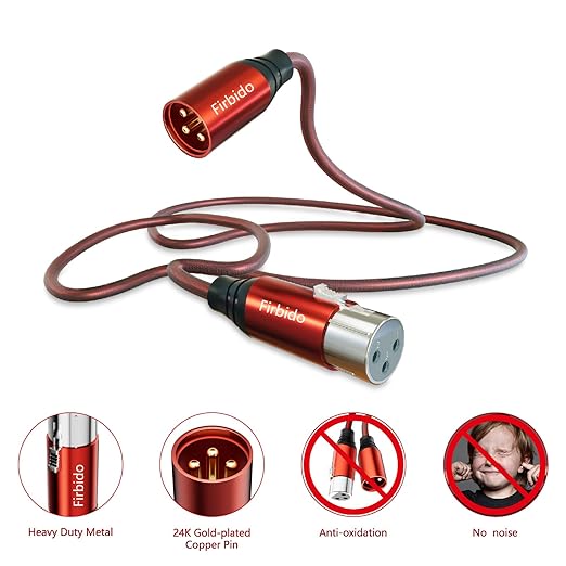 XLR Cable 10 FT 2 Pack, Balanced XLR Microphone Cable 3 Pin Mic Cable DMX Cable for Amplifier, Mixer, Shure SM/Shotguns Microphones, Speaker Systems