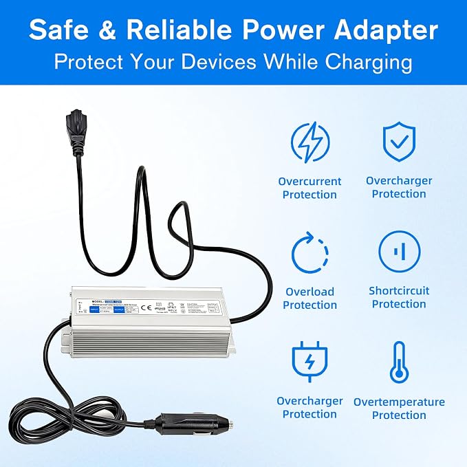 12V Waterproof Power Adapter for GMG Green Mountain Grill Jim Bowie | Daniel Boone, Davy Crockett Prime/Prime Plus Grill, P-1001P-1266 Power Cord Replacement Part for Ledge Peak Trek