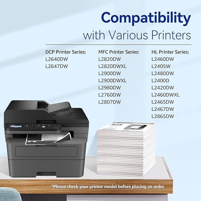 TN830XL Toner for Brother Printer Compatible for Brother TN830XL TN830 TN-830XL TN830XL/V/R for HL-L2460DW DCP-L2640DW MFC-L2820DW HL-L2405W MFC-L2807DW MFC-L2900DW Printers (2 Black)