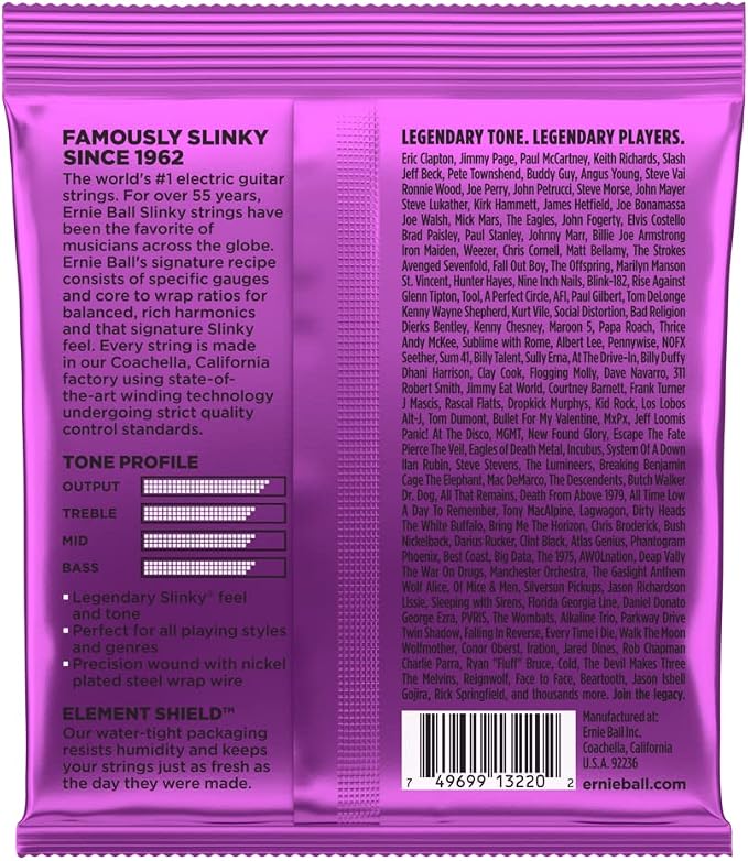Ernie Ball Power Slinky Nickel Wound Electric Guitar Strings 3-pack, 11-48 Gauge (P03220)