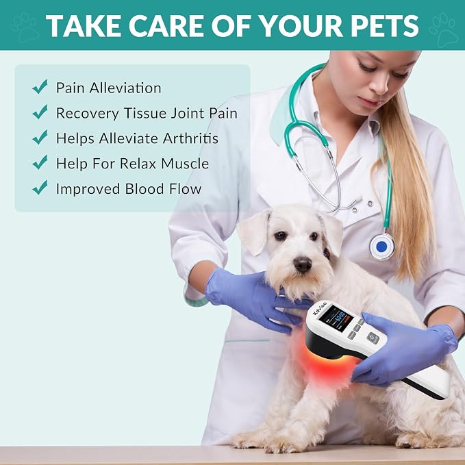 Dog Red Light Laser Therapy Device, 4x808nm+16x650nm, Cold Laser Therapy Devices for Pain Relief, Red Light Laser Therapy for Dog Arthritis, Home Vet Light Therapy Device for Dogs, Cats