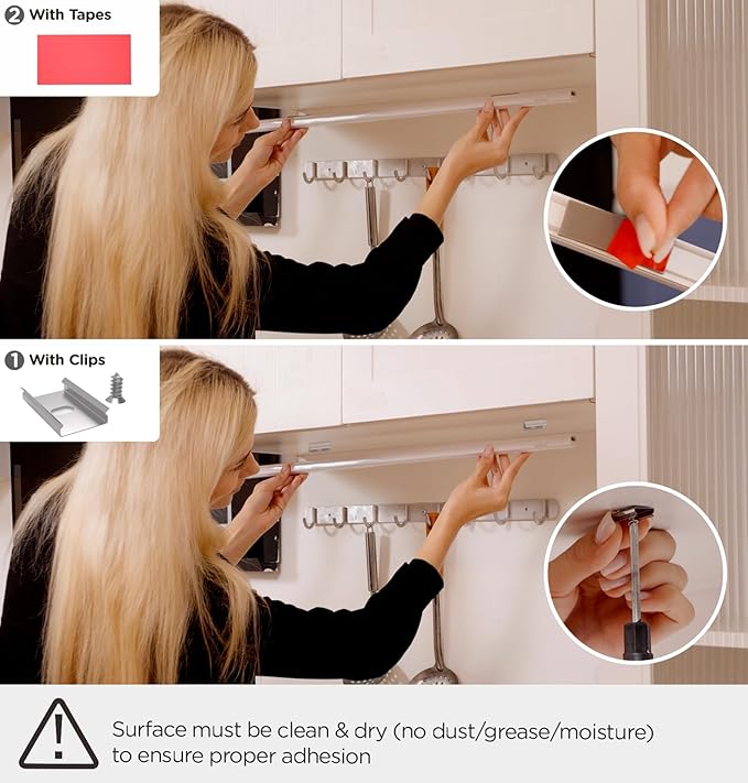 Under Cabinet Lighting Plug in 32in 1Pack AC120V 3CCT 3000/4000/5000K, Super Bright,Linkable Under Counter Lights for Kitchen, Ultra Slim LED Cabinet Light,ETL White