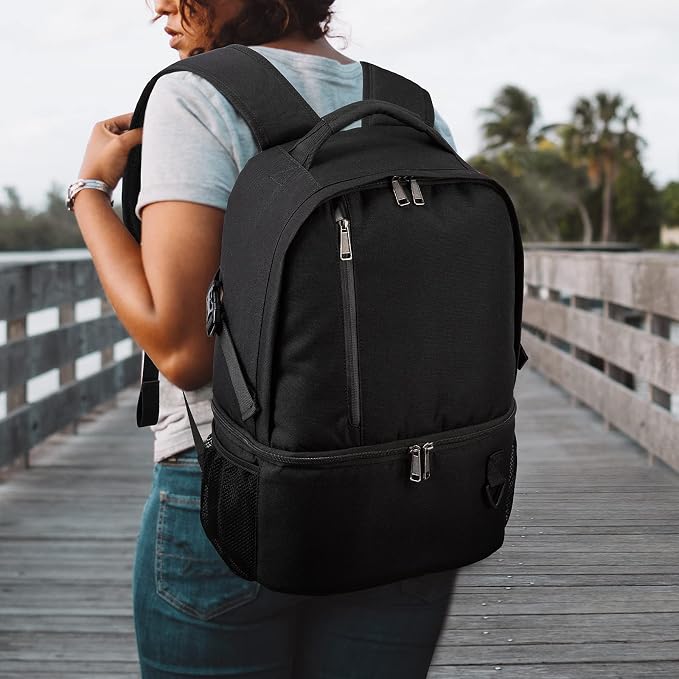 TUGUAN Insulated Cooler Backpack 38 Cans Double Deck Leakproof Lightweight Soft Lunch Backpack Small Cooler Bag Beach Picnic