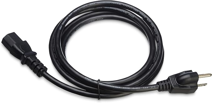 Amazon Basics Replacement Power Cord for Computer, Monitor, TV, 6 ft, 32 count, UL Listed, Black