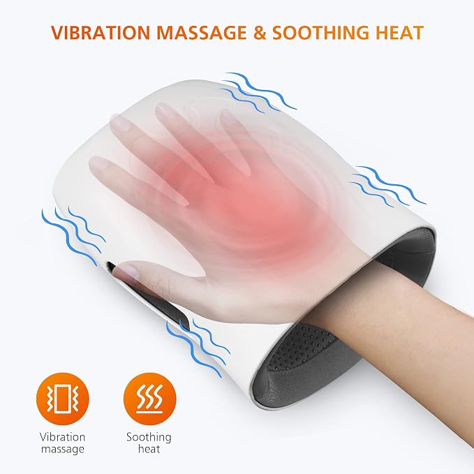 Snailax Hand Massager with Heat and Compression - Father Day Gift, Hand Massager for Arthritis and Carpal Tunnel Finger Numbness, FSA Eligible, Cordless Hand Massagers for Palm & Wrist Circulation