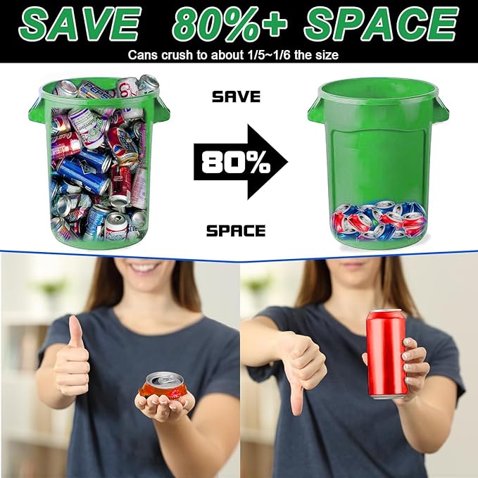 Electric Can Crusher, Automatic Can Smasher Fills in 8 Cans at a Time, Heavy Duty Can Crushers for Recycling 12oz & 16oz Aluminum Seltzer, Cola, Soda, Beer Cans and Plastic Bottles