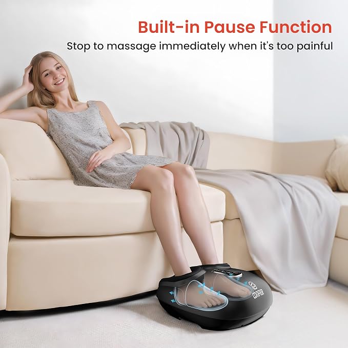 COMFIER 2026 Upgrade shiatsu Foot Massager for Neuropathy,Plantar Fasciitis with Heat,Remote Control,Pause Function, feet Massager with Compression,Vibration,Mothers Day Gift for Mom, Size 13
