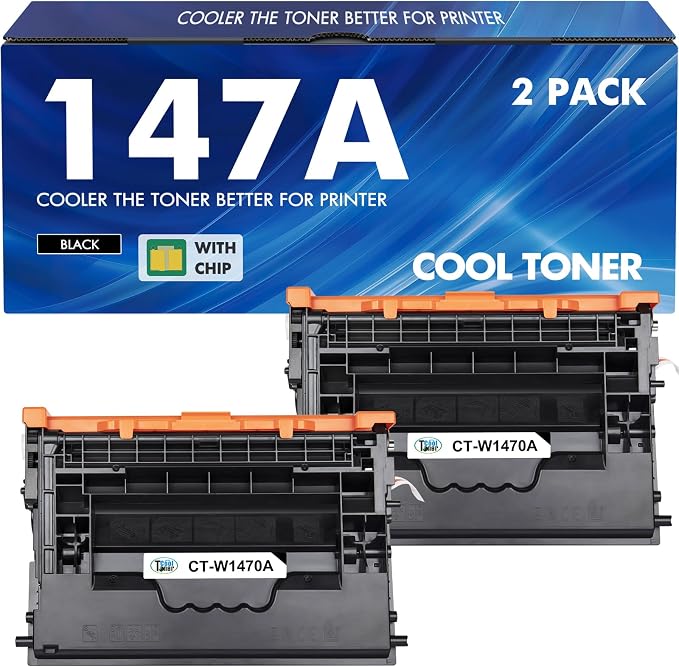 147A Black Toner Cartridge with Chip Compatible for HP 147A M610 M612 Toner 147X W1470A for HP LaserJet Enterprise M610n M611dn M611x M612dn M612x MFP M634h M635fht M635h M636fh Printer Ink 2-Pack