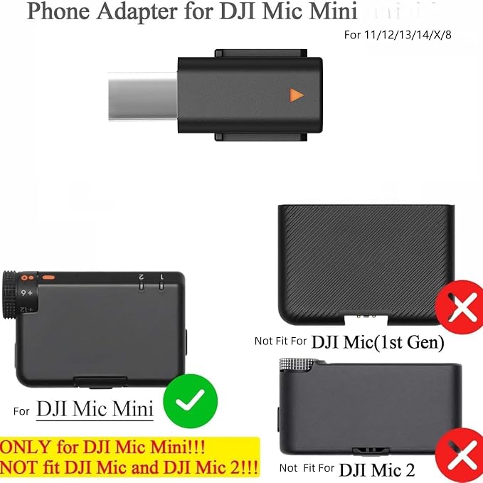 for DJI Mic Mini Original Mobile Phone Adapter Smartphone/PC/Mac Connector Accessories for DJI Mic Mini,(Not Compatible with Mic 2/Mic)