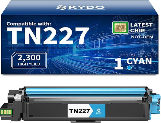 Skydo Compatible Toner Cartridge Replacement for Brother TN227C TN227 TN-227 TN223C for MFC-L3770CDW MFC-L3750CDW HL-L3230CDW HL-L3290CDW HL-L3210CW MFC-L3710CW (1 Cyan)