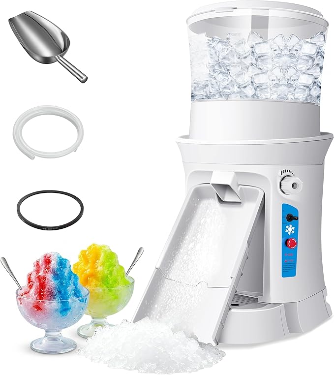 Electric Ice Shaver Machine, 400W Shaved Ice Machine, Thickness Adjustable Snow Cone Maker Machine 1499LBs/hr Ice Crusher for Bar Parties Events Snack, Home and Commerical Use(13.8Qt)